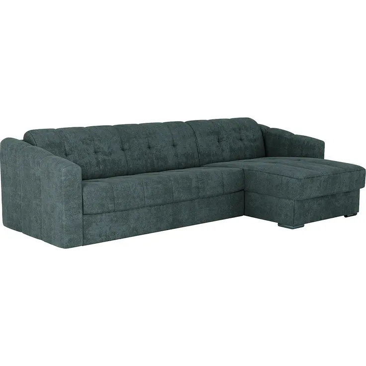 Vente-unique - DARIELO Sofa Stoff Blau - B 223 cm152 cm x H 85 cm x L 295 cm – Bild 5