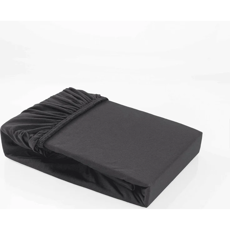 KK Jersey Spannbettlaken, Baumwolle Anthrazit, 140 x 200 x 30 cm – Bild 2