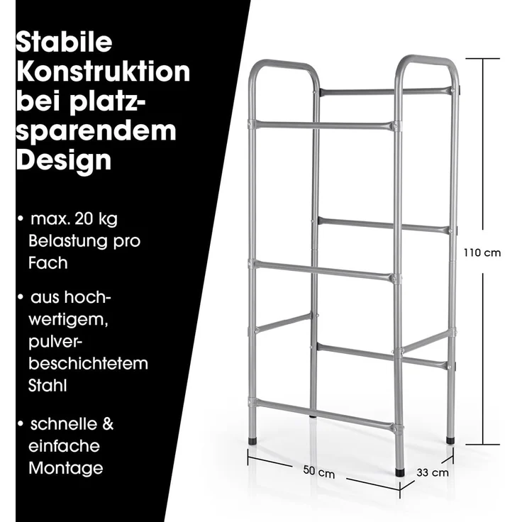 EASYmaxx Getränkekisten-Regal 110x50x33cm silber Metall 2er-Set für 3 Kisten – Bild 4