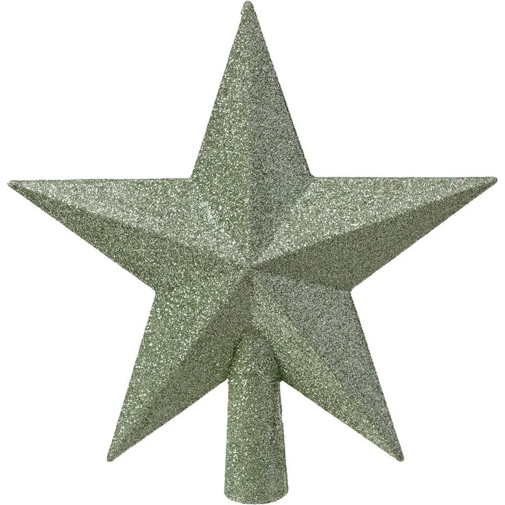 Kaemingk Christbaumspitze, Christbaumspitze Stern mit Glitzer 19cm Kunststoff - Matchagrün – Bild 1