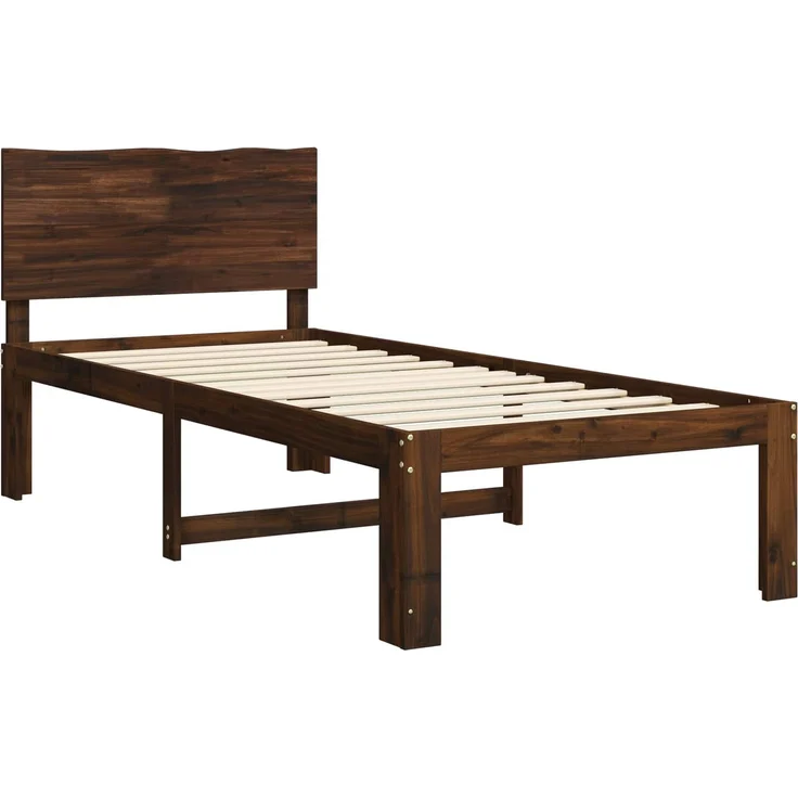 vidaXL Einzelbettgestell mit Kopfteil ROSTOCK Dunkelbraun 100 x 200 cm 903416 – Bild 3