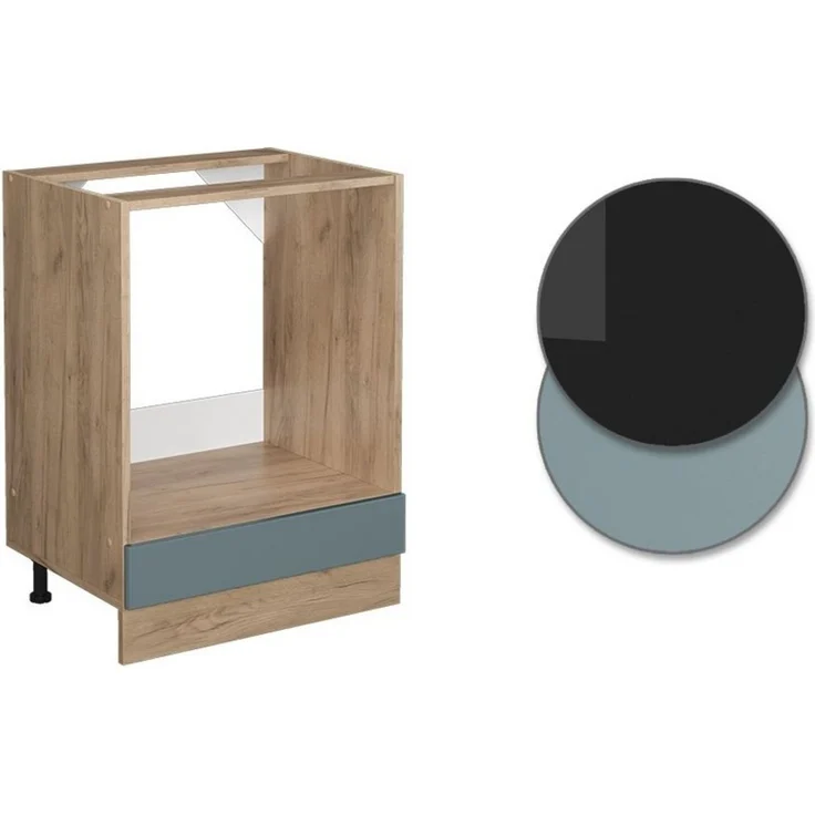 Herdumbauschrank R-Line Blau-Grau 60 cm ohne Arbeitsplatte Vicco – Bild 3