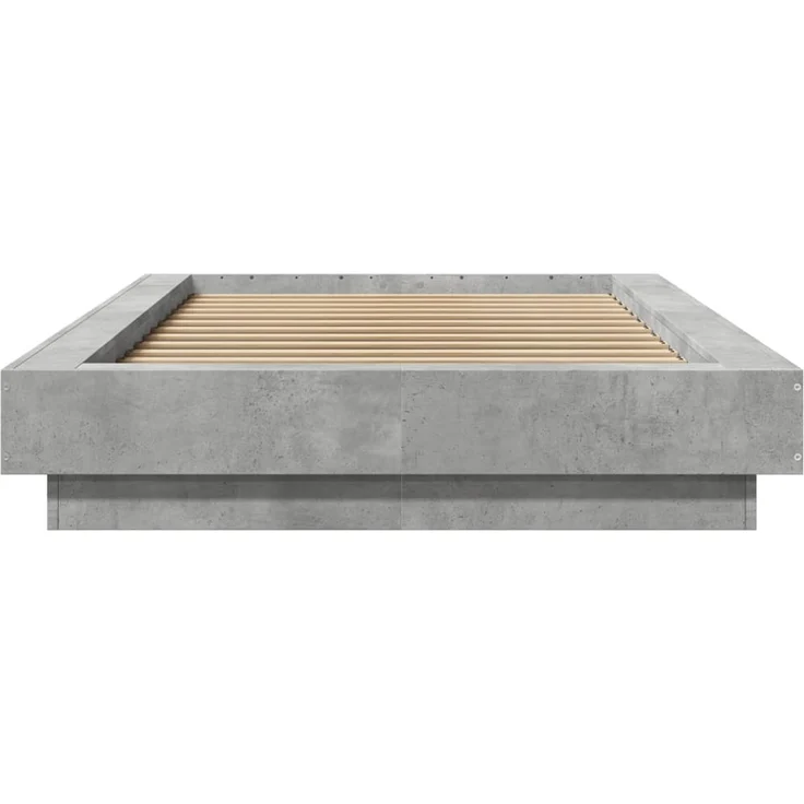 vidaXL Bettgestell Betongrau 90x190 cm Holzwerkstoff 3281241 – Bild 4