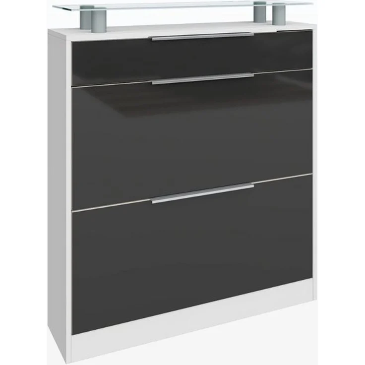 borchardt Möbel Schuhschrank Oliva Breite 89 cm, stehend, mit 2 Doppeltrommeln und 1 Schubkasten – Bild 4