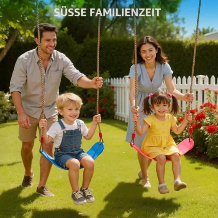 EXTSUD Schaukel Outdoor, Elastischer Kinderschaukel Eva weichen Bord U-Schaukel Brettschaukel Schaukelsitz Schaukelbrett Garten Spielzeug Kinder, Rosa – Bild 7