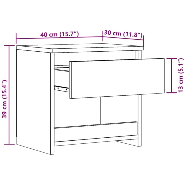 vidaXL Nachttisch Artisan-Eiche 40x30x39 cm Holzwerkstoff 856408 – Bild 9