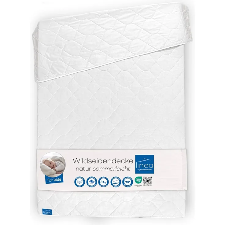 Böhmerwald KIDS Leichtsteppbett Bettdecke, Wildseide, weiß, 100x135 cm