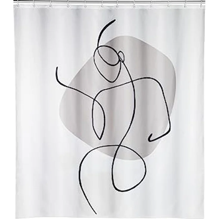 WENKO LADYLINE Duschvorhang 180x200 cm, Weiß/Grau – Bild 5