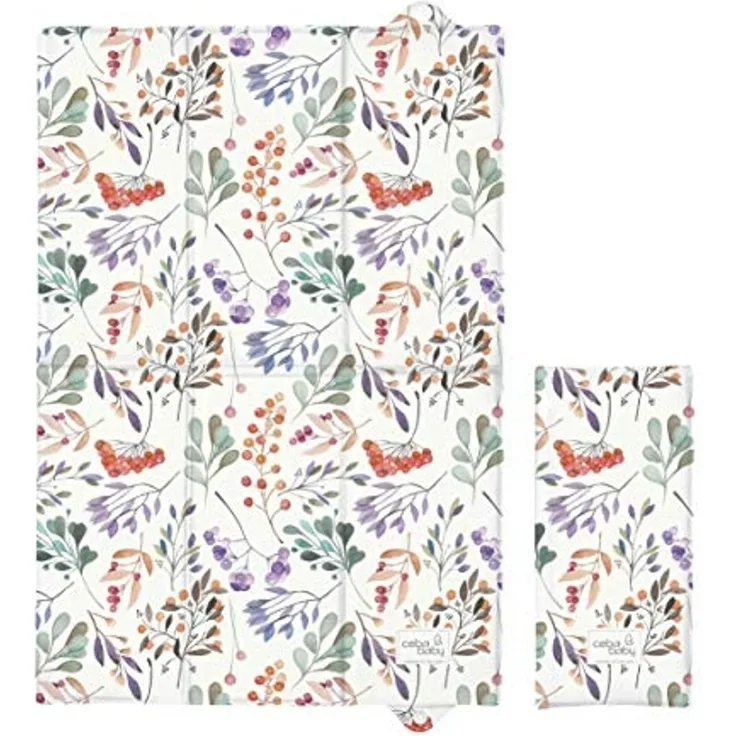 Ceba Baby Tragbare Baby Wickelauflage Wickelunterlage für Unterwegs waschbar 60x40 cm - Vogelbeere