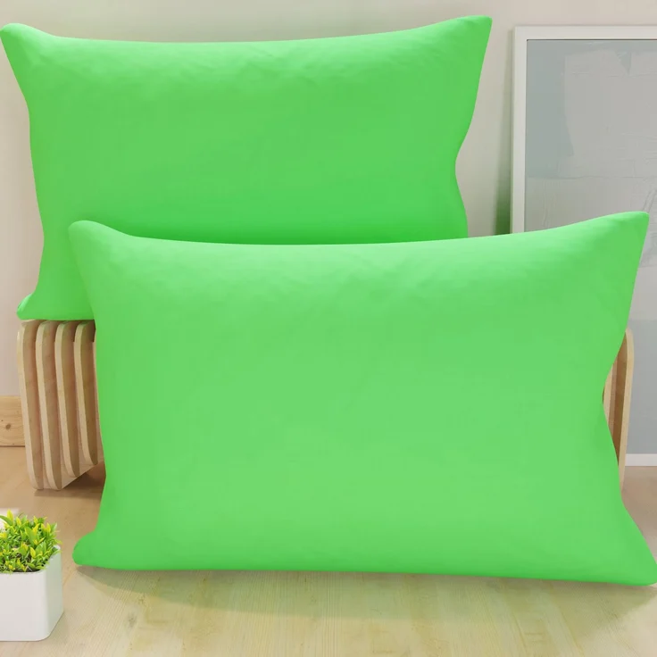 Petti Artigiani Italiani - Paar Kissenbezüge 60 x 40 cm aus Mikrofaser, Dekokissen für Schlafzimmer, Sofa, Set mit 2 Kissenbezügen, einfarbig, apfelgrün