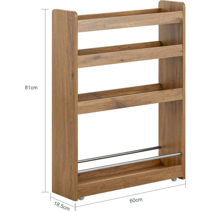SoBuy NSR01-PF Küchenwagen, Spanplatte, Melamin, Hellbraun, 60 x 81 x 18,5 cm – Bild 3
