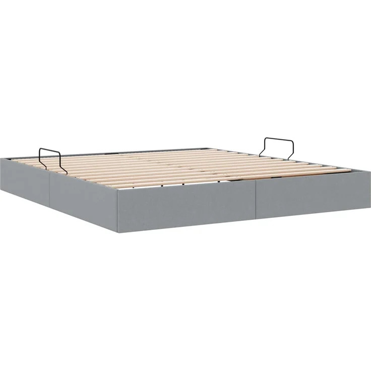 vidaXL Ottoman Bettgestell mit Speicher Hellgrau 160 x 200 cm Stoff 3442832 – Bild 5