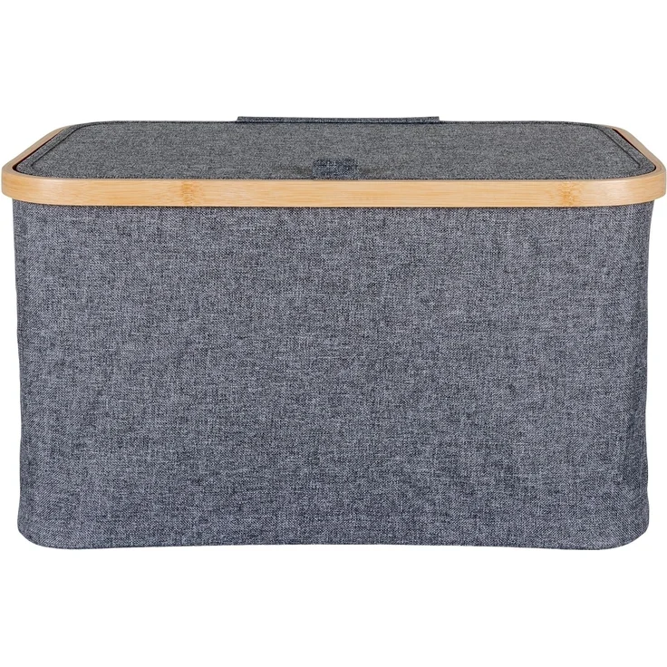 Allzweckkorb >Noto< in Dunkelgrau, Bambus, Polyester - 30x25x45cm (BxHxT) – Bild 5