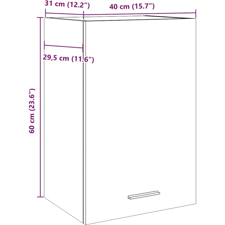 vidaXL Hängeschrank Lyon Artisan-Eiche 40x31x60 cm Holzwerkstoff 856105 – Bild 10