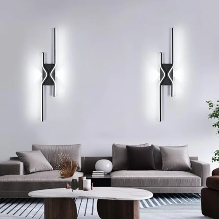Goeco LED Wandleuchte Innenbereich, 25W Flurlampe, Schwarze 60cm Wandleuchte für Schlafzimmer, Flur, Wohnzimmer, Treppe – Bild 8
