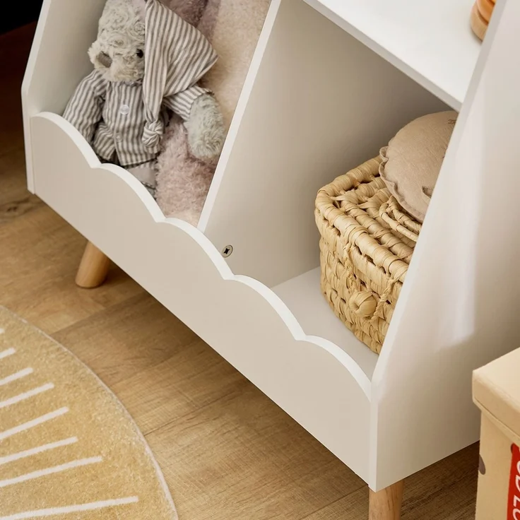 SoBuy KMB100-K-W Kinderregal, MDF, Melamin, Weiß, 61 x 71 x 35 cm – Bild 5