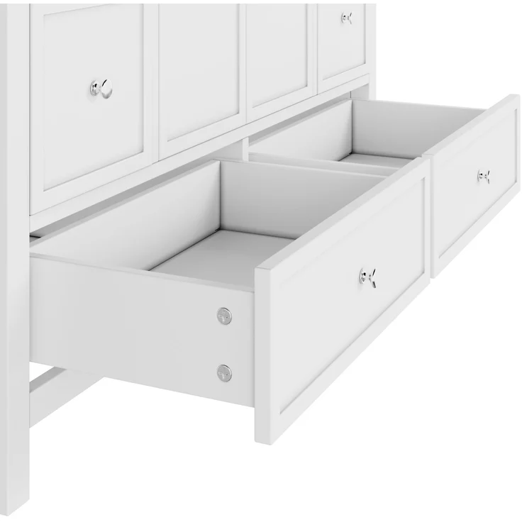 Waschtischunterschrank aus MDF mit Kunstharzbecken & Soft-Close, 120x50x86,5 cm, Weiß – Bild 10
