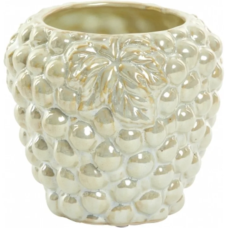 Dekovase Vase GRAPE von Light & Living Blumenvase Ø15x14 cm Keramik Creme