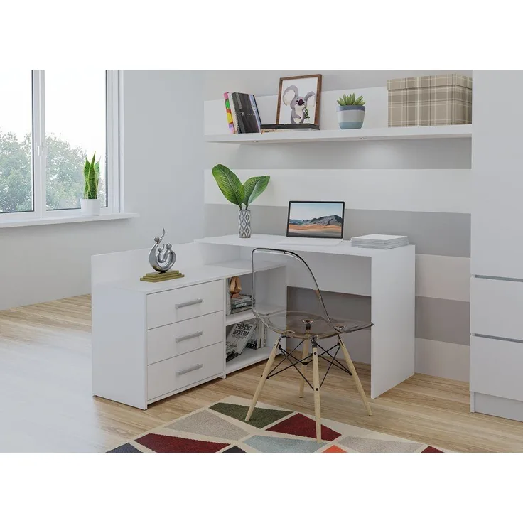 ibonto SCHREIBTISCH 120x50x76 cm Weiß Computertisch (H 76 x T 50 x B 120 cm)