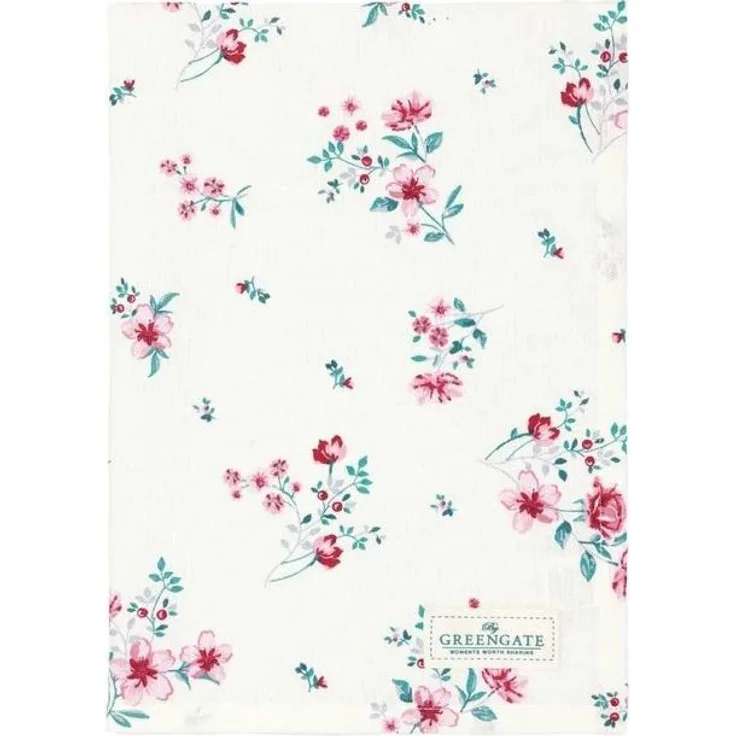 Greengate Geschirrtuch Greengate Geschirrtuch ALASIE Weiß mit Blumen