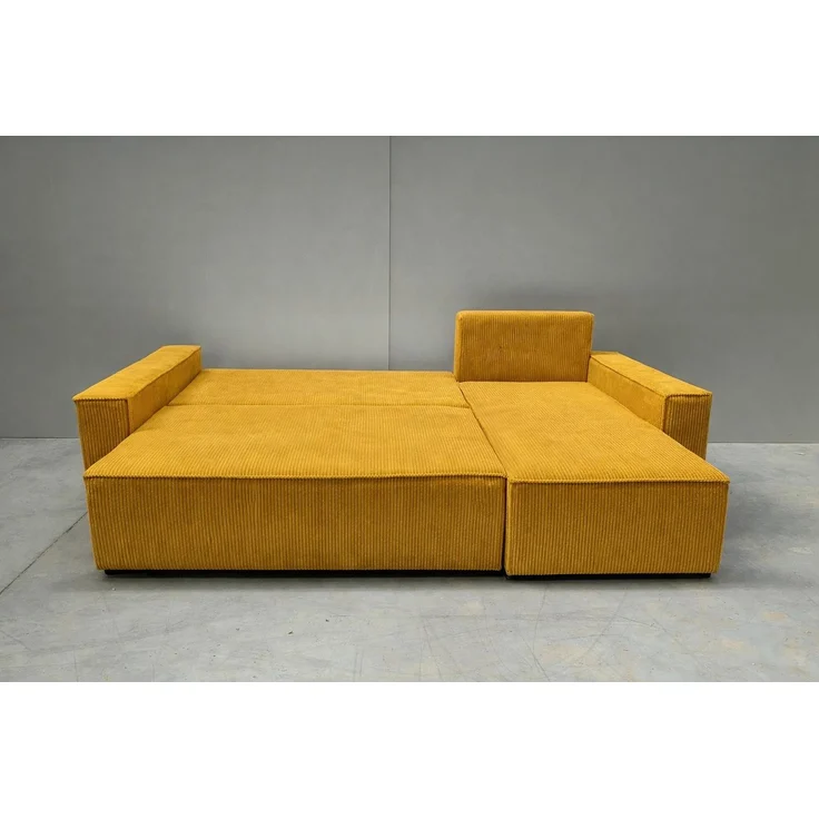 KRISAN MÖBEL Ecksofa EDEN in Gelb 235 x 75 x 144 cm, modernes Ecksofa mit Schlaffunktion Links und Rechts montierbar – Bild 2