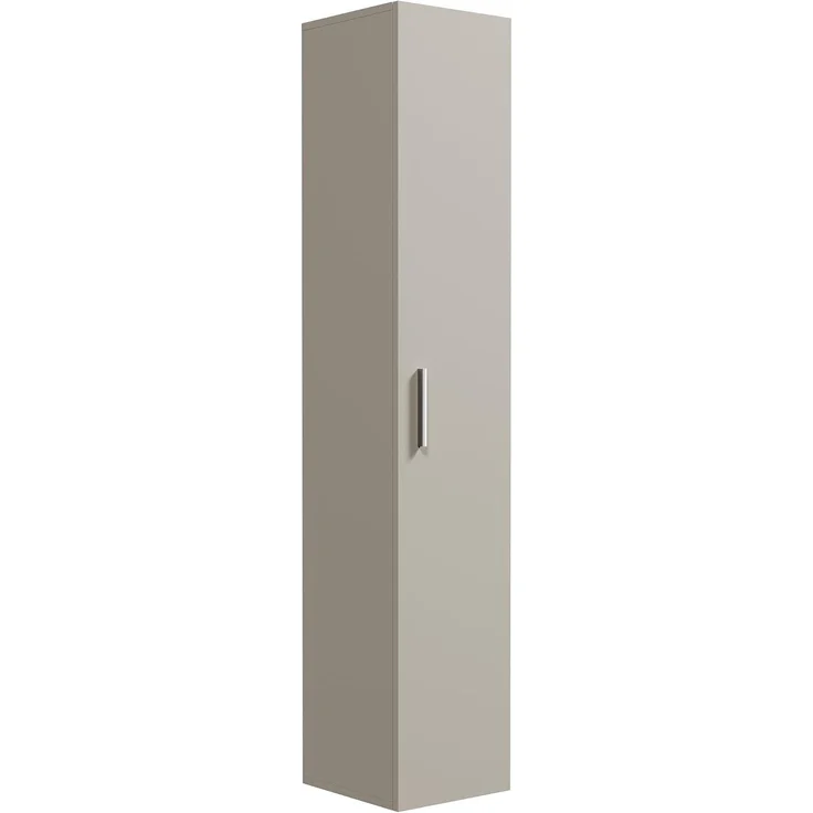 Badplaats Badezimmerschrank Pluto 30 x 30 x 150 cm Cashmere - Hoch Badschrank mit 1 Tür – Bild 1