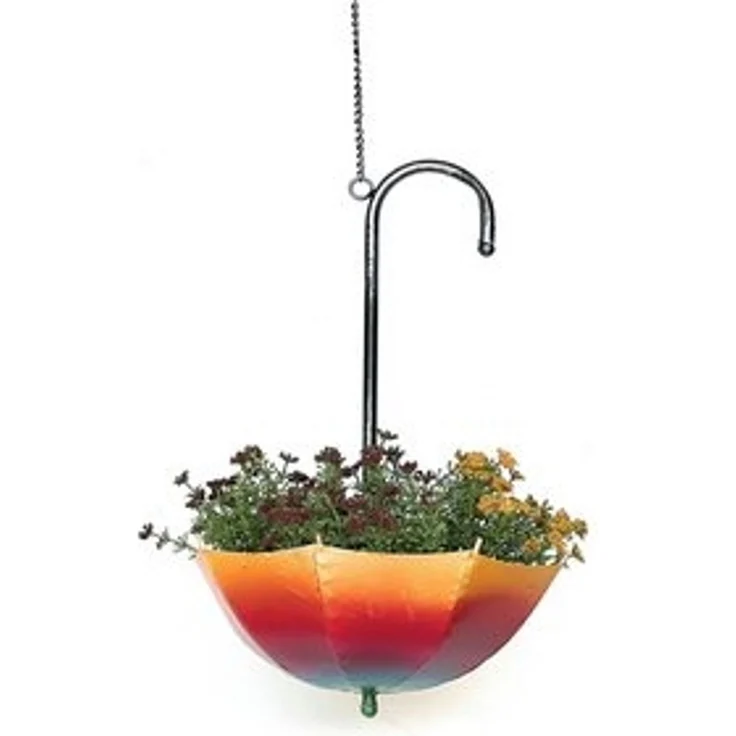 DanDiBo Blumenampel Metall Hängeampel mit Topf Innen Außen Regenschirm Hängepflanzen 57 cm 96258 S Pflanzenhänger Blumenhänger Topfhänger Blumen – Bild 6
