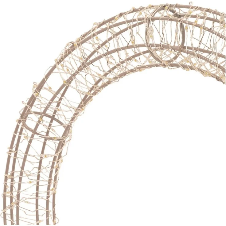 ECD Germany Dekokranz LED Weihnachtskranz mit Sockel und Lichterkette Weihnachtsdeko Außen, Lichterkranz Kranz 41,5 cm Weihnachtsbeleuchtung Timer 200LED Warmweiß – Bild 3