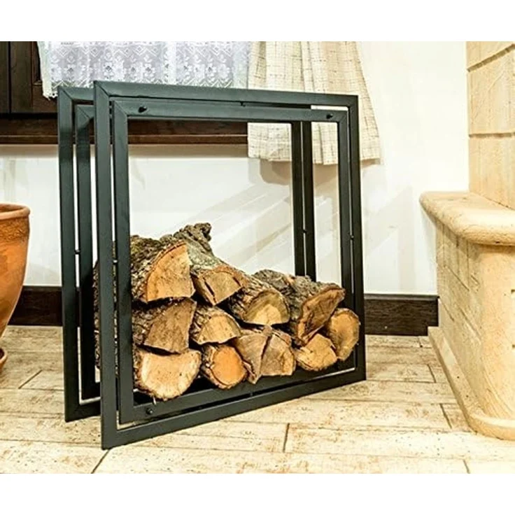 Kaminholzregal Square Kaminholzständer 70cm Holzkorb Kaminholzhalter Holzregal – Bild 2