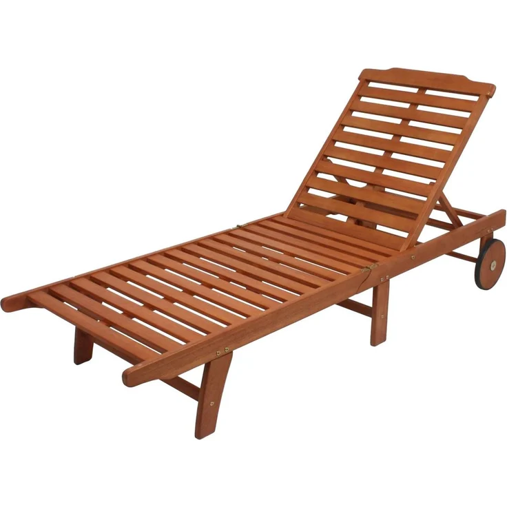 Sonnenliege Palm Springs aus Eukalyptus FSC 100%, klappbar, mit 2 Rädern – Bild 1