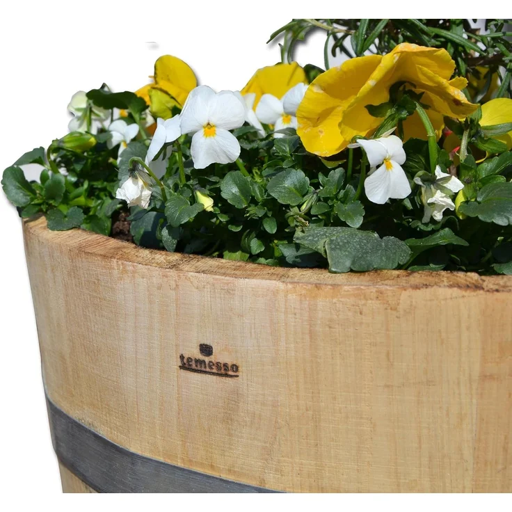 Temesso Pflanzkübel Kübel NATUR, Pflanzkübel aus Kastanienholz, 30 bis 60 cm Durchmesser – Bild 6