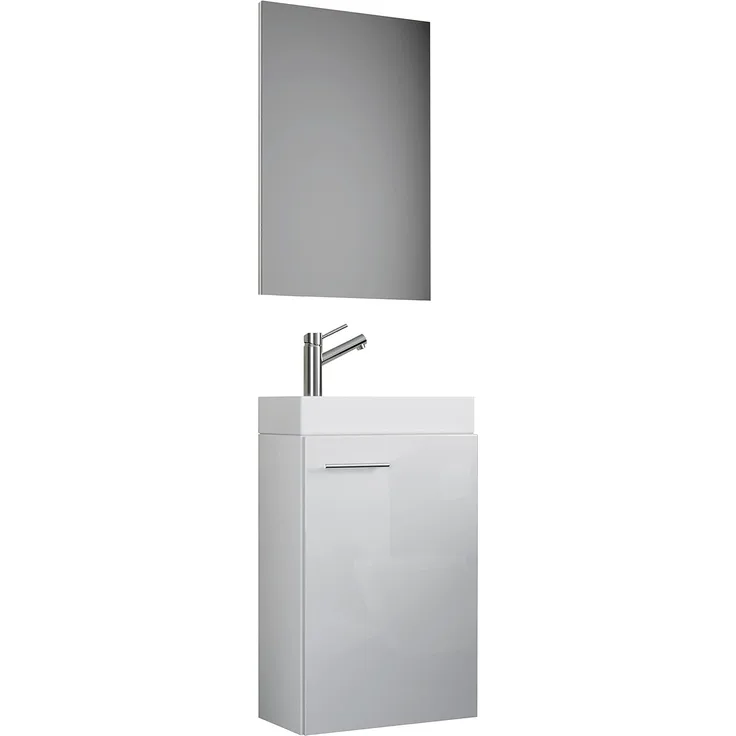 VCM Badmöbel Waschtisch Slito 914133 Weiß B. 41 x H. 130 x T. 22 cm