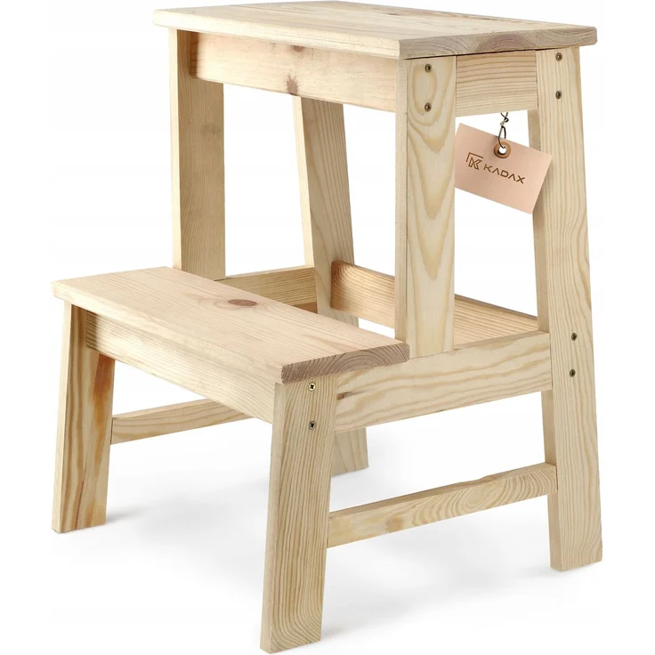 KADAX Küchenhocker aus Holz, 50 cm Plattform mit massiver Stufe – Bild 7