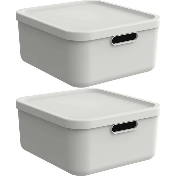 ROTHO Aufbewahrungsbox Albula Light 2er-Set Aufbewahrungskiste 20l (Aufbewahrungsboxenset, 2er-Set) – Bild 1