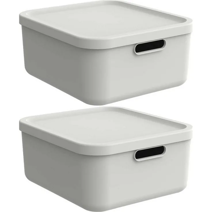 ROTHO Aufbewahrungsbox Albula Light 2er-Set Aufbewahrungskiste 20l (Aufbewahrungsboxenset, 2er-Set)