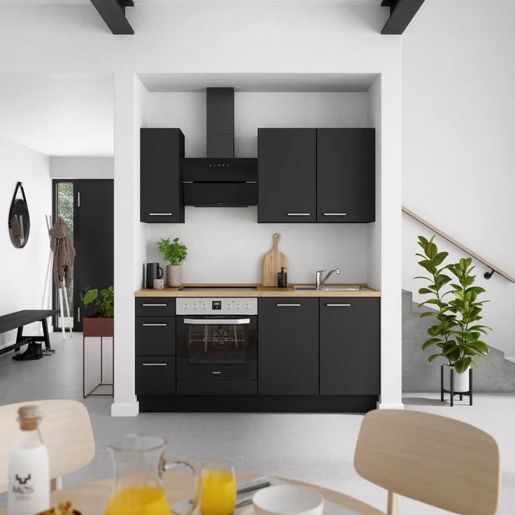 nobilia® Küchenzeile "Touch II", NEU: individuell anpassbar mit gratis Profi-Beratung, vormontiert, Breite 180 cm, Ausrichtung wählbar, wahlw. mit E-Geräten – Bild 2