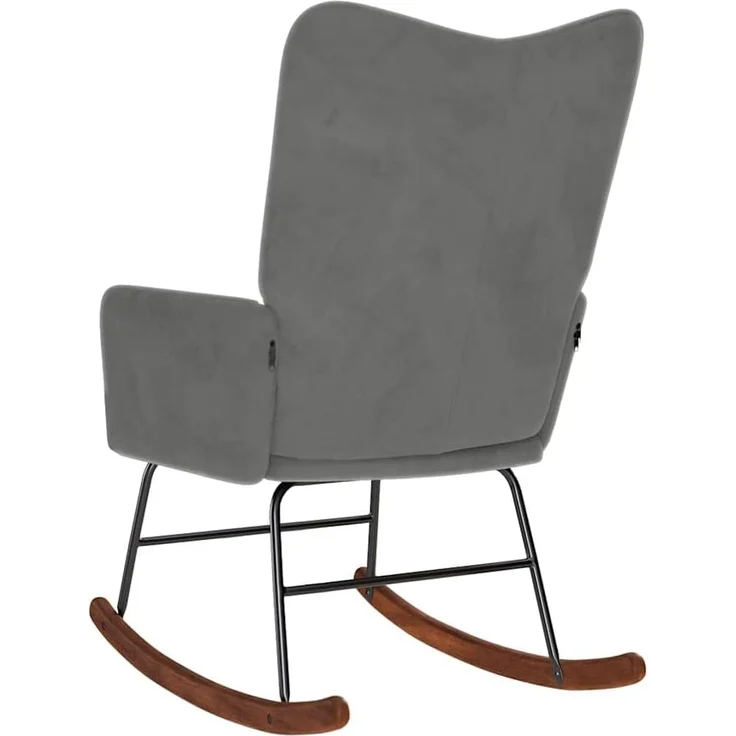 vidaXL Schaukelstuhl Dunkelgrau Samt 4016833 – Bild 5