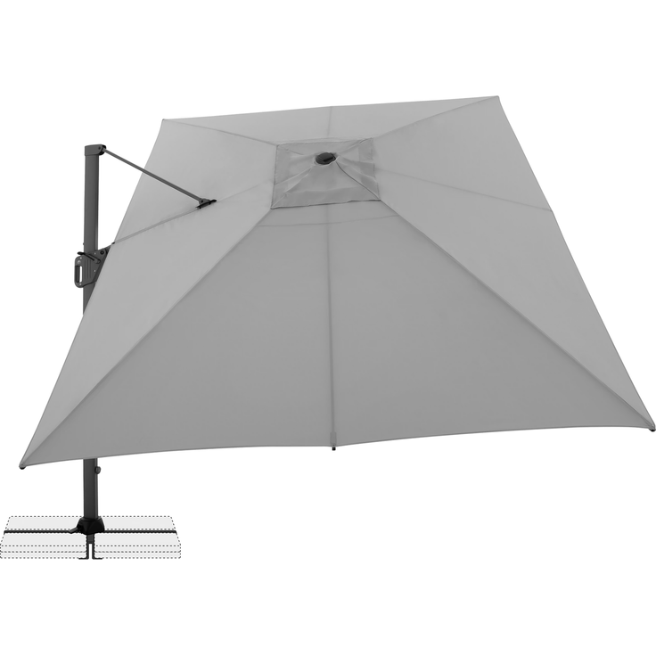 Doppler Sonnenschirm / Ampelschirm "LIFE 300 x 400 Side", hellgrau, 300 x 400 cm – Bild 10