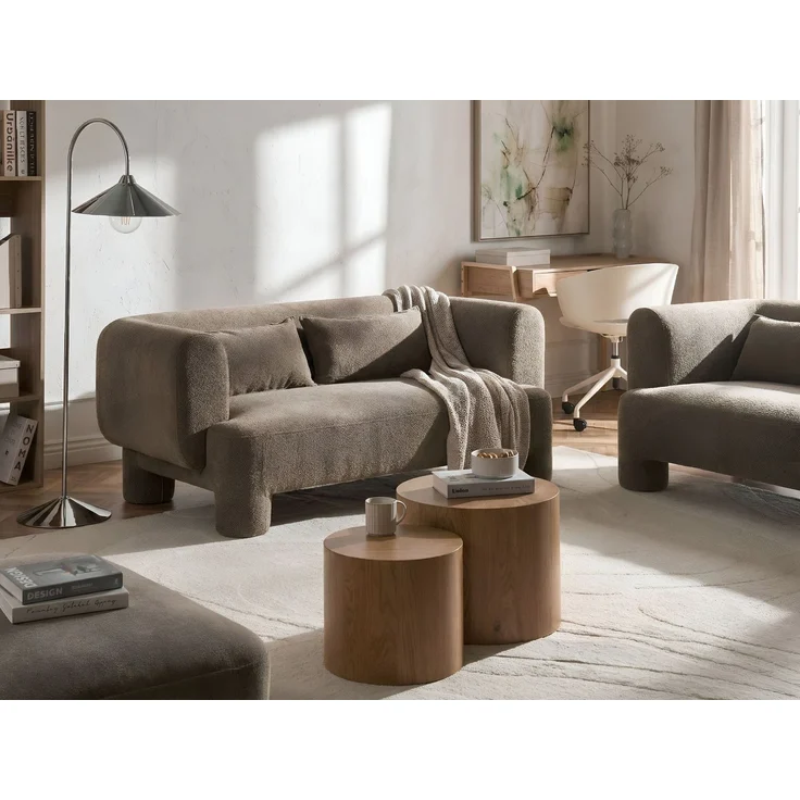 Sofa 3-Sitzer HOGBO Stoff Braun – Bild 3