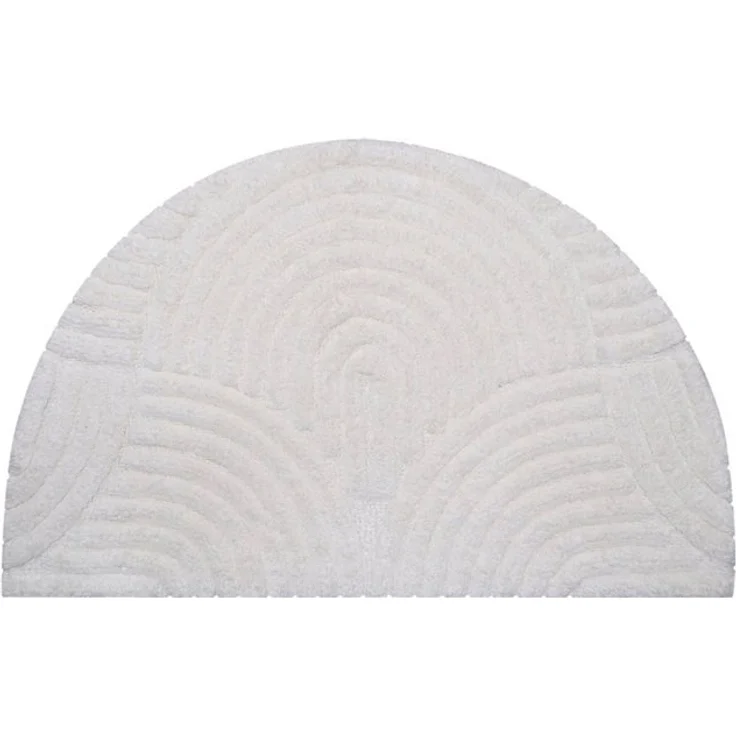 my home Badematte Juna, Badvorleger, Badezimmer Teppich, Zen, Scandi, Boho, Höhe 15 mm, rutschhemmend beschichtet, fußbodenheizungsgeeignet, Baumwolle, halbrund, Baumwolle, Hoch-Tief-Effekt, weich – Bild 4