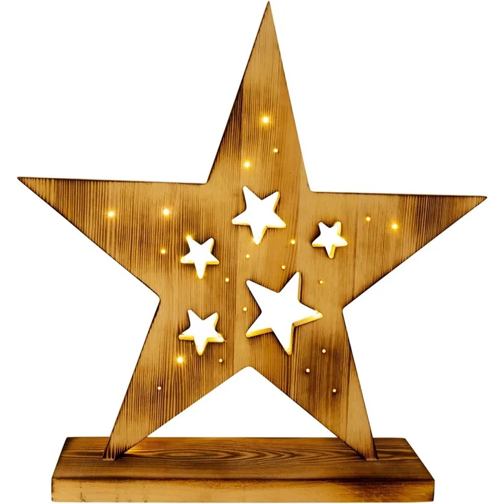 Weihnachtsstern Beleuchtet Holz Stern LED Weihnachtsbeleuchtung Außen 5270327