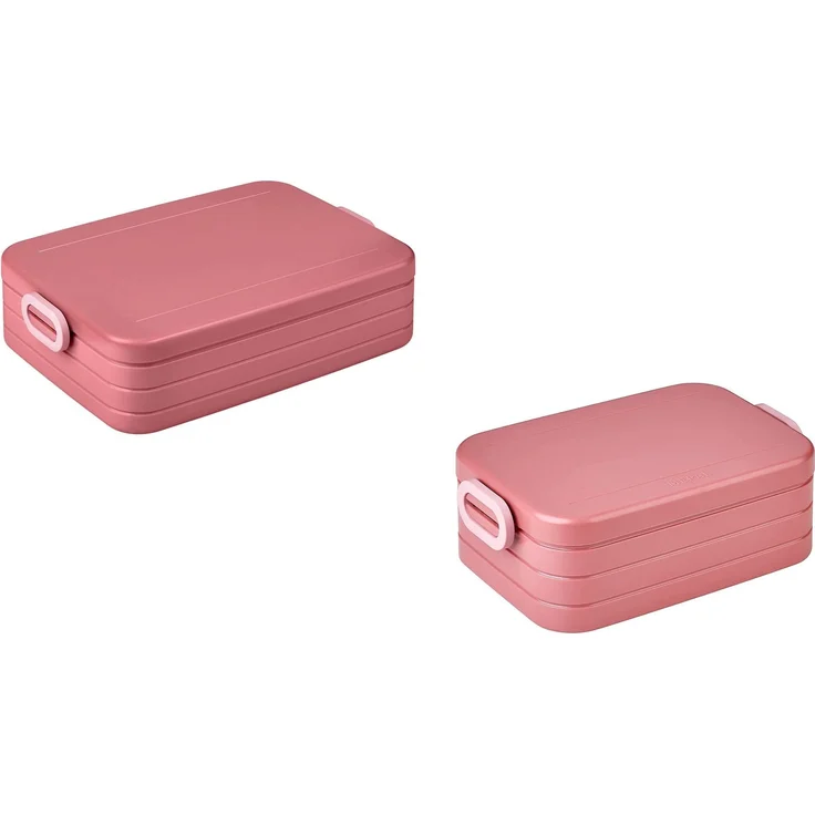 Mepal | Take a Break Duo Pack | Brotdose To Go | Lunchboxen für 2 bis 4 Sandwiches oder 4 bis 8 Brotscheiben | ideal für Meal Prep | Essenbox mit Unterteilung | Vivid mauve – Bild 1