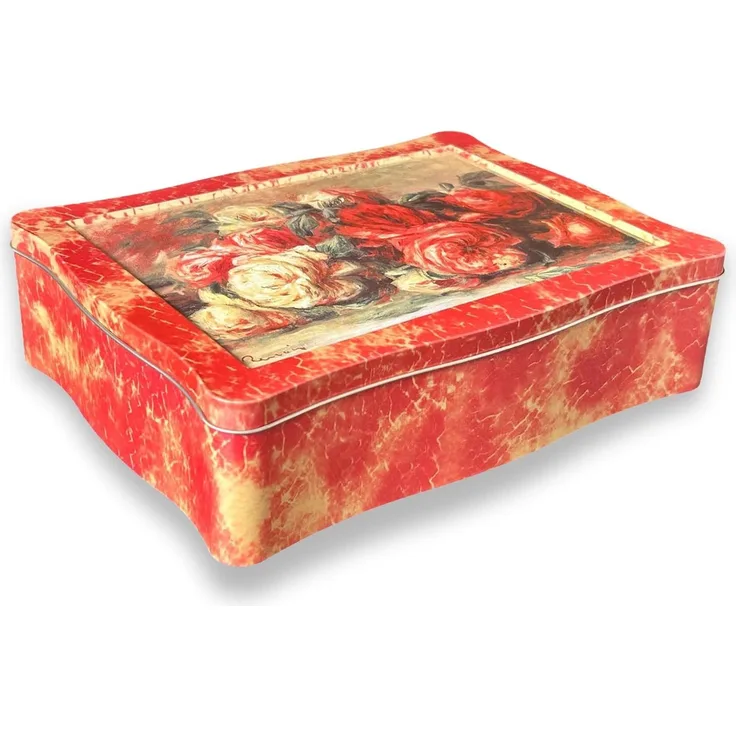 MediMuc Keksdose nostalgische Keksdose, Rosendose, Rosengemälde des Malers Renoir