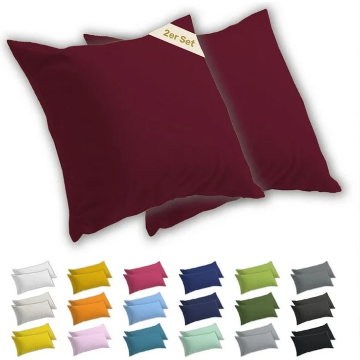 Lavea Kissenbezug 2er Set Kissenhülle Jersey, 100% Baumwolle, Kissenbezüge, (2 Stück), allergikerfreundlich - sicherer YKK-Reißverschluss - waschbar 60°C – Bild 4