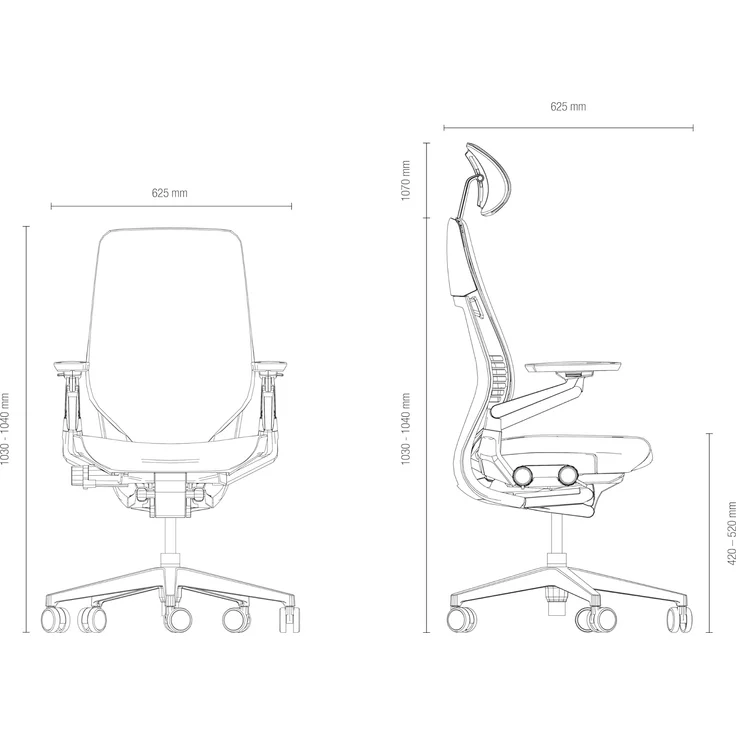 Steelcase Gesture Bürostühle, Stainless Steel, Rot, One Size – Bild 3