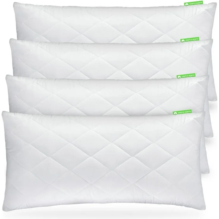Gentle North Microfaserkissen Doppelpack Kopfkissen zum Schlafen - Schlafkissen, Füllung: 100% Polyester, Bezug: Polyester, Seitenschläfer, Seiteschlfäer, Bauchschläfer, Rückenschläfer, Comfort, 2-tlg, Reißverschluss für Füllung-waschbar-Made in EU-all... – Bild 5
