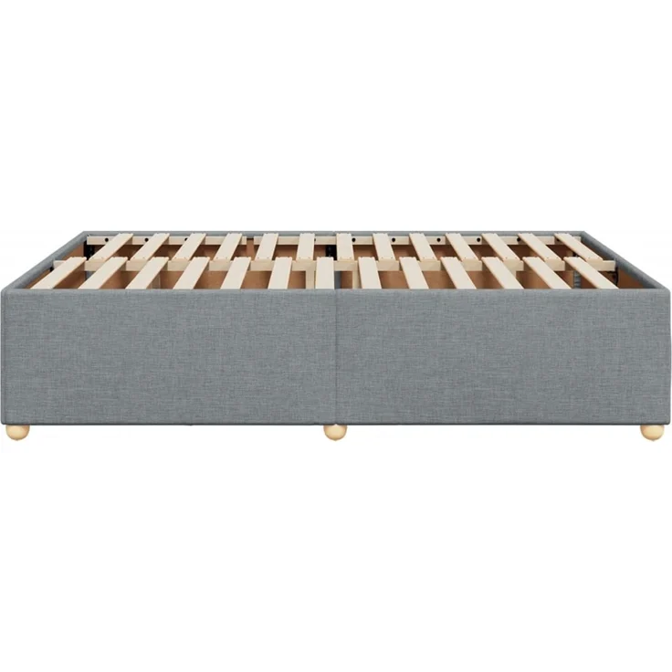 vidaXL Bettgestell ohne Matratze Hellgrau 160x200 cm Stoff 3284743 – Bild 5