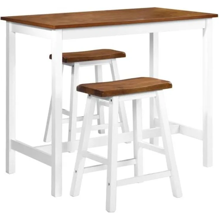 vidaXL Bartisch- und Hocker-Set 3-tlg. Massivholz 245547