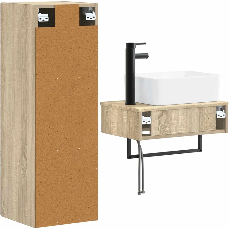 vidaXL Badezimmerschrank-Set 2 stk. Sonoma-Eiche 33 x 34,5 x 100 cm 3406105 – Bild 5