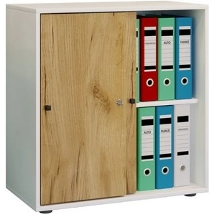 VCM Büroschrank Lona 919444 Weiß / Honig-Eiche B. 70 x H. 73 x T. 37 cm – Bild 6